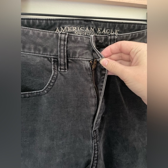 American Eagle Dark Gray Corduroy High Rise Jeggings Size 6 Long - Picture 2 of 9